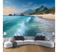 Carta Da Parati Belle Spiagge 150×105cm Fotomurali In Tnt Murale, Decorazione Da Muro Poster Gigante Tramonto Sulle Montagne Tropicali Design Carta Per Pareti
