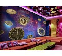 Carta Da Parati Bellissimo Universo Tridimensionale Del Tempo E Dello Spazio Tema Discoteca Bar Ristorante Occidentale Sfondo Muro Murale Carta Da Parati Della Caffetteria Del Tè Pomeridiano,3D,350x