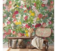 Carta Da Parati Blumenmeer Con Rose E Fiori Rigogliosi In Colori Vivaci E Uova