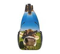Carta Da Parati Borsa A Tracolla Namaste Fiore Di Loto Mucca Desktop, Borsa A Tracolla Sul Petto Per Uomo E Donna, Utilizzata Per Il Tempo Libero E I Viaggi