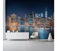 Carta da Parati Buio Motivo - 400 x 280 cm Art Carta Da Parati Fotografica per Soggiorno Camera Ristorante Camera, Stile Moderno Vista Notturna Della Città tema 3D Murale Decorazione da Parete