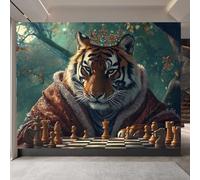 carta da parati camera da letto 250x420cm Corona Di Tigre carta da parati tessuto non tessuto Decorazione 3D su tela pittorica, senza interruzioni, per la parete principale della casa EB24-5648