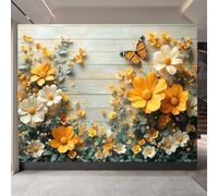 carta da parati camera da letto 250x420cm Farfalla Fiori Gialli carta da parati tessuto non tessuto Decorazione 3D su tela pittorica, senza interruzioni, per la parete principale della casa EB24-6412