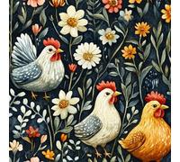 Carta da Parati Camera da Letto 3D Modello Cartone Animato Gallo Fiori Resistente e Impermeabile Facile da Pulire Per Il Soggiorno L'Ufficio Sala Giochi Carta Parati Adesiva Muro 44 cm X 1000 cm