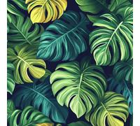 Carta da Parati Camera da Letto 3D Modello Tropicale Blu Verde Foglie Resistente e Impermeabile Facile da Pulire Per Il Soggiorno L'Ufficio Sala Giochi Carta Parati Adesiva Muro 40 cm X 1000 cm