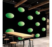 carta da parati camera da letto 400x280cm Geometria Circolare Verde carta da parati per cucina Stampa su tela effetto olio senza giunture, perfetta per corridoi o pareti scala EB24-826