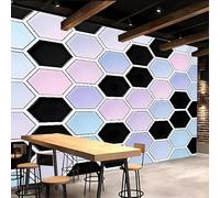 carta da parati camera da letto 400x280cm Geometria Del Diamante Nero Viola Rosa carta da parati per cucina Stampa su tela effetto olio senza giunture, perfetta per corridoi o pareti scala EB24-726