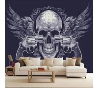 carta da parati camera da letto 500x280cm Pistola Con Ali Di Teschio carta da parati 3d Mistero Della Morte Hotel e Boutique Decorazione Testata Letto Murale Arte da Parete Decorativa
