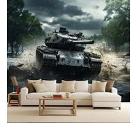 Carta da Parati Camera da Letto Carri Armati Veicoli Blindati Tanks Fotografica 3D 200x140 cm Fotomurali Non Tessuto Opaco Murales Per Soggiorno Ufficio Camera Ragazzi Muro di Sfondo Decor da Parete