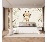carta da parati cameretta 250x180cm Giraffa Tra I Fiori carta da parati Arte murale moderna su tela pittorica, senza cuciture, perfetta per open space EB24-5603