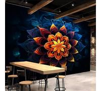 carta da parati cameretta 250x370cm Fiori Geometrici Colorati carta da parati floreale Stampa 3D su tela effetto olio senza interruzioni, per salotto o stanza degli ospiti EB24-2093