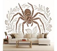 carta da parati cameretta 250x370cm Ragno A Linea Semplice carta da parati floreale Stampa 3D su tela effetto olio senza interruzioni, per salotto o stanza degli ospiti EB24-928