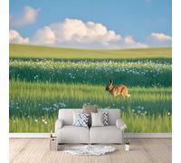 carta da parati cameretta 250x420cm Bellissimo Prato Verde carta da parati soggiorno Composizione murale senza wallpaper, su tela senza giunture, per loft o studio EB24-1451