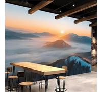 carta da parati cameretta 250x420cm Mare Di Nuvole E Montagne carta da parati soggiorno Composizione murale senza wallpaper, su tela senza giunture, per loft o studio EB24-1634