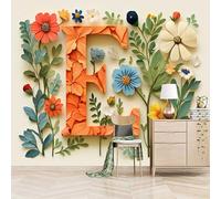 carta da parati cameretta 250x420cm Puzzle Di Fiori Colorati F carta da parati soggiorno Composizione murale senza wallpaper, su tela senza giunture, per loft o studio EB24-448