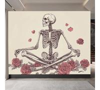 carta da parati cameretta 250x420cm Teschio Di Rosa carta da parati soggiorno Composizione murale senza wallpaper, su tela senza giunture, per loft o studio EB24-6690