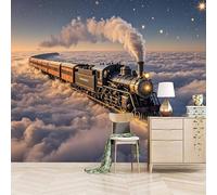carta da parati cameretta 250x420cm Treno Sopraelevato carta da parati soggiorno Composizione murale senza wallpaper, su tela senza giunture, per loft o studio EB24-3819