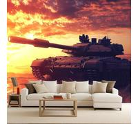 Carta da Parati Carri Armati Veicoli Blindati Tanks Fotografica 3D Fotomurali Non Tessuto Opaco Murales Per Camera da Letto Soggiorno Ufficio Camera Ragazzi Muro di Sfondo Decor da Parete 350x256 cm