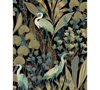 Carta Da Parati Ciara Heron Uccelli Natura Nera A63201 Grandeco