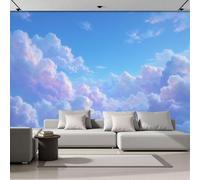 Carta Da Parati Cielo Azzurro E Nuvole Bianche Un Sogno. 200x140cm Fotomurali in Seta Murale Alla Moda Decor Da Muro Xxl Poster Gigante Design Carta per Pareti Panorama Paesaggio Nuvoloso Tranquillo