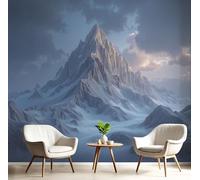 Carta Da Parati Cime Montuose Avvolte Dalle Nuvole 150X105Cm Tessuto Di Seta Sfondo Murale Vista Aerea Del Paesaggio Decorazione Soggiorno Camera De Letto Sala Ufficio Grigio-Blu