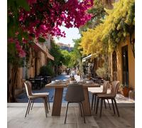 Carta da parati Città Strade Della Grecia 250x175 cm Murale Carta da parati Stampa 3D Moderna, Fotomurale Decora per Camera Letto, Soggiorno, Stanza Bambini