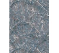 Carta Da Parati Con Aspetto A Ventaglio Strutturato E Design Espressivo - Blu, G