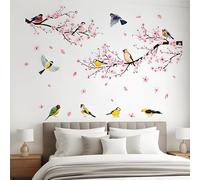 Carta da parati con decalcomanie di rami di albero per sfondo TV interno