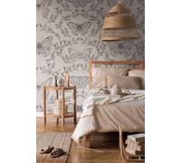 Carta Da Parati Con Farfalle E Viti In Design Scuro - Grigio, Greige, Nero