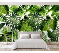 Carta da parati con foglie e fiori di piante ad acquerello, sfondo per parete, soggiorno, camera da letto, caffetteria, murale, 3D, 400x280cm