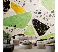 Carta da parati con forme geometriche, frammenti e macchie, 250 x 175 cm, decorazione per la casa fai da te, poster panoramico in tessuto non tessuto, motivo marmo, murale per camera da letto