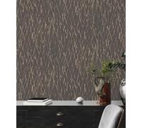 Carta Da Parati Con Motivo A Onde - Nero, Marrone, Beige