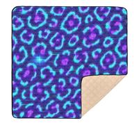 Carta da parati con stampa leopardata in morbida schiuma, tappetino da gioco per interni ed esterni, accogliente e traspirante, tappetino per attività per bambini, 127 x 127 cm