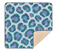 Carta da parati con stampa leopardata in stile acquerello grande ed elegante tappetino da gioco per pavimento 1 pezzo pancia tempo e tappetino per gattonare per neonati neonati bambini, 127 x 127 cm