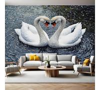 Carta da parati Coppia di cigni animali Fotomurali Murale 300x210 cm TNT Decorazione da Muro Poster Gigante Carta per Pareti Soggiorno Camera da Letto Sala TV Divano