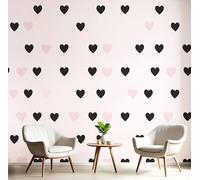 Carta Da Parati Cuore Nero, Minimalismo Carta Da Parati In Tessuto Di Seta, Adatto A Soggiorni, Camere Da Letto, Bagni E Pareti Di Uffici, 350×256Cm Rosa