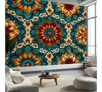 Carta da parati da parete geometrica con viticci, stile vintage, in tessuto non tessuto, decorazione da parete, 350 x 256 cm (larghezza x altezza)