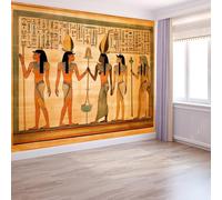 Carta da parati da parete Modello Di Caratteri Egiziani, Stile Retrò Decorazione panoramica per la casa - Decorazione da parete per soggiorno e camera da letto 200 x 140 cm, Marrone Chiaro
