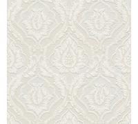 Carta da parati damascata barocca carta da parati corridoio Beige Bianco 344816 34481-6 A.S. Création La Belle Epoque | Beige/Bianco | Rotolo (10,05 x 0,53 m) = 5,33 m²