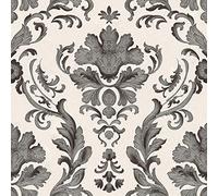 Carta da parati damascata barocca Nero/Antracite Bianco 301901 30190-1 A.S. Création Concerto 3 | Nero/Antracite/Bianco | Rotolo (10,05 x 0,53 m) = 5,33 m²