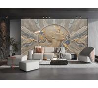 Carta Da Parati Dipinta A Mano Semplice Avatar Marmo Grigio-marrone Pittura Di Paesaggio Casa Camera Da Letto Soggiorno Studio Murale,3D,300x210 Cm