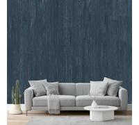 Carta Da Parati Effetto 3D 400 X 280 Cm Moderno Minimalista Venature Del Legno Strutturatofotomurali In Tnt Murale Alla Moda Decorazione Da Muro Xxl Blu Scuro Per Salotto Camera Da Letto