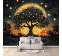 Carta Da Parati Effetto 3D Albero Del Mondo 500x280 cm Fotomurali Non Tessuto, Cielo Stellato Fantasy Decorazione Poster Arte Murale Moderna per Casa Ufficio Camera Da Letto Soggiorno.