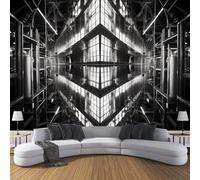 Carta Da Parati Effetto 3D Architettura Moderna 350×256cm Ascensore Nell'Edificio Fotomurali in seta,Nero Decorazione Poster Arte Murale Moderna per Casa Ufficio Camera Da Letto Soggiorno