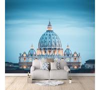 Carta Da Parati Effetto 3D Basilica Di San Pietro 150x105 cm Fotomurali Non Tessuto, Decorazione Poster Arte Murale Moderna per Casa Ufficio Camera Da Letto Soggiorno.
