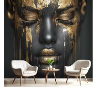 Carta Da Parati Effetto 3D Bellezza Dell'Inchiostro 150X105Cm Fotomurali Estetica Elegante, Decorazione Poster Nero Arte Murale Moderna Per Ufficio Parete Camera Da Letto Soggiorno