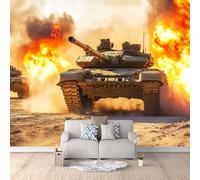 Carta Da Parati Effetto 3D Cisterna 300x256 cm Fotomurali Non Tessuto, Guerra Decorazione Poster Arte Murale Moderna per Casa Ufficio Camera Da Letto Soggiorno.