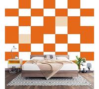 Carta da Parati Effetto 3d Controllo Geometrico Decorazione Murale Panoramica Poster da Parete per Soggiorno Ufficio, Colore Arancione Fotomurali in TNT Antimuffa e Antistrappo 200x140 cm