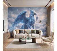 Carta Da Parati Effetto 3D Creature magiche 250x175cm|Fotomurali seta, Mare nuvole sul monte Xuejiu Decorazione Poster Arte Murale Moderna per Casa Ufficio Camera Da Letto Soggiorno Azzurro chiaro