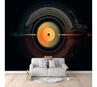Carta Da Parati Effetto 3D Dischi In Vinile 150x105 cm Fotomurali Non Tessuto, Musica Decorazione Poster Arte Murale Moderna per Casa Ufficio Camera Da Letto Soggiorno.